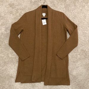 NWT J. Crew Cotton Sweater Cardigan Camel XS